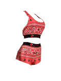 EVE Sexy Print Tight Vest And Shorts Two Piece Set FNN-8713