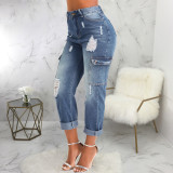 EVE High Waist Slim Straight Jeans HSF-2709