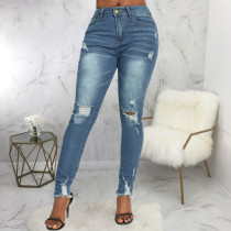 EVE Casual Holes Slim Pencil Jeans HSF-2705
