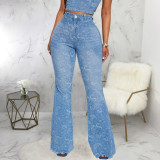 EVE Fashion Print Slim Flare Jeans HSF-2692