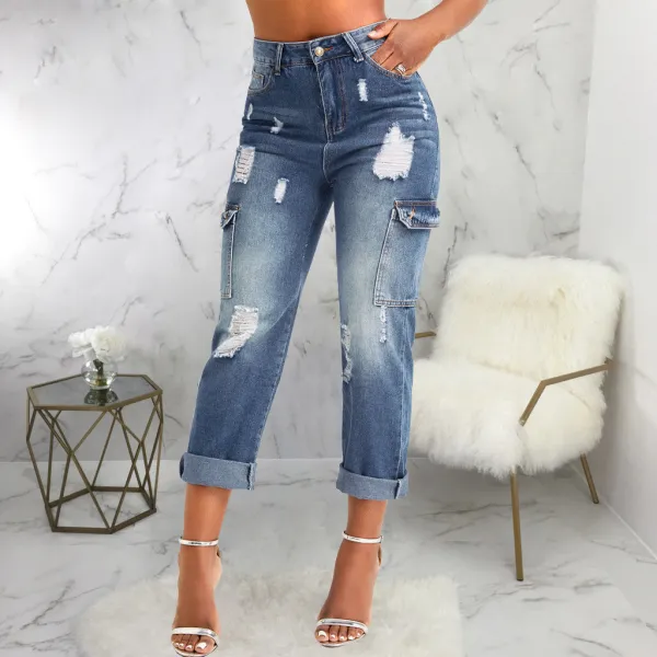 EVE High Waist Slim Straight Jeans HSF-2709