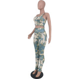 EVE Yoga Sports Tie Dye Print Two-piece Set ANNF-6087