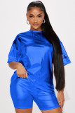 EVE Solid Color Short Sleeve Two Piece Shorts Set YD-8761