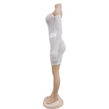 EVE Sexy Mesh Hot Diamond Sling Mini Dress BY-6507