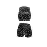 EVE Casual Print Sleeveless Shorts Two Piece Set WSYF-5965