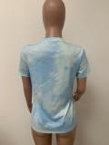 EVE Tie Dye Print Short Sleeve T Shirt LSD-83202