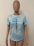 EVE Tie Dye Print Short Sleeve T Shirt LSD-83202
