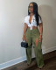 EVE Contrast Color Patchwork Hollow Out Pants QXTF-8201