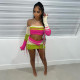 EVE Fashion Knit Contrast Color Top Short Skirt Two Piece Set XEF- W23S29009