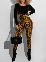 EVE Long Sleeve Tops And Leopard Print Backpack Pants 2 Piece Set XHSY-19608