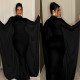 EVE Solid Color Bat Long Sleeve Slim Maxi Dress BY-6575