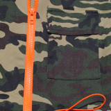EVE Fashion Zipper Camouflage Denim Jumpsuit SFY-TD2329