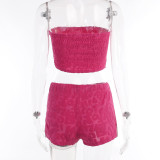 EVE Sexy D Letter Hollow Out Tube Tops Two Piece Set FL-YY23052DG