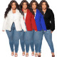 EVE Plus Size Solid Lapel Long Sleeve Small Blazer Jacket NNWF-7899