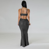 EVE Sexy Suspender Sequin Fishtail Dress MUE-M7952