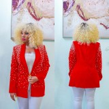 EVE Solid Bubble Bead Lapel Long Sleeve Blazer BY-6590