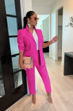 EVE Solid Color Long Sleeve Blazer Office Two Piece Set AIL-249