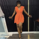EVE Plus Size V Neck Solid Color Romper NY-10550