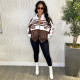 EVE Letter Print RemovableI Jacket Coat V-W8427