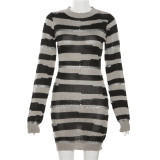 EVE Sexy Knits Contrast Color Mini Dress XEF-32601
