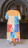 EVE Long Sleeve Print Slim Maxi Dress XHXF-951