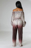 EVE Fashion Print Gradient Long Sleeve Two Piece Pants Set XHXF-8680