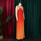 EVE Plus Size Backless Sexy Strappy Gradient Maxi Dress GATE-D403