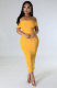 EVE Sexy One Shoulder Solid Midi Dress XHXF-315
