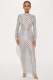 EVE Fashion Mesh Plaid Long Sleeve Maxi Dress YD-8773