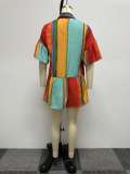EVE Plus Size Contrast Color Patchwork Shirt Dress NY-10552