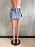 EVE Fashion Pocket Slim Denim MIni Skirt LX-3555