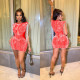 EVE Solid Mesh Hot Drill Sleeveless Tassel Mini Dress BY-C6628