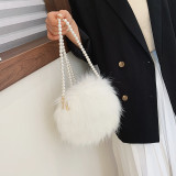 EVE Pearl Chain Tote Shoulder Crossbody Fur Bag HCFB-156121