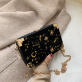 EVE Velour Embroidered Star Chain Shoulder Crossbody Bag HCFB-301666