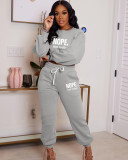 EVE Letter Print Sport Casual Two Piece Pants Set WAF-7730619