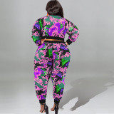 EVE Fashion Print Long Sleeve Two Piece Pants Set GDAM-218287