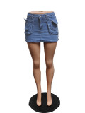 EVE Sexy Pocket Slim Denim Skirts QXTF-8787