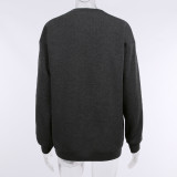 EVE Knit Crew Neck Printed Long Sleeve Sweatshirt FL-21060