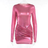 EVE Fashion Metallic Long Sleeve Slim Mini Dress FL-23373