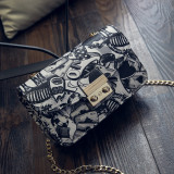 EVE Printed Chain Lock Clasp Crossbody Small Square Bag HCFB-239778