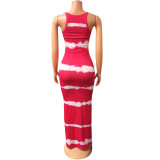 EVE Sexy Print Sling Tight Maxi Dress GOSD-6999