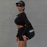 EVE Knit Crew Neck Long Sleeve Shorts Two Piece Set FL-22411