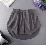 EVE Plus Size Layered Underlay Bottom Half Plaid Skirt GOFY-15888