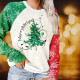 EVE Christmas Letter Print Long Sleeve Sweatshirt SH-390796