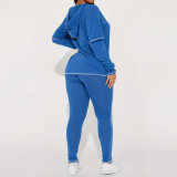 EVE Casual Solid Color Long Sleeve Sport Two Piece Pants Set SH-390814