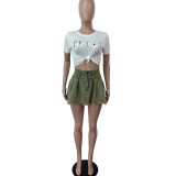 EVE Vintage Denim Pleated Skirt MEM-88518