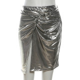 EVE Fashion Glossy Sexy Split Half-body Skirt XEF-35022