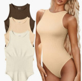 EVE Solid Color Sleeveless Casual Bodysuit GOFY-YM030