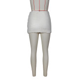 EVE Solid Color Zipper Plush MIni Skirt ZSD-0626