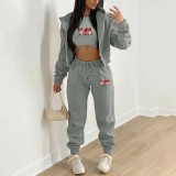 EVE Christmas Padded Printed Hooded Sweatshirt Sport Three Piece Pants Set TK-001